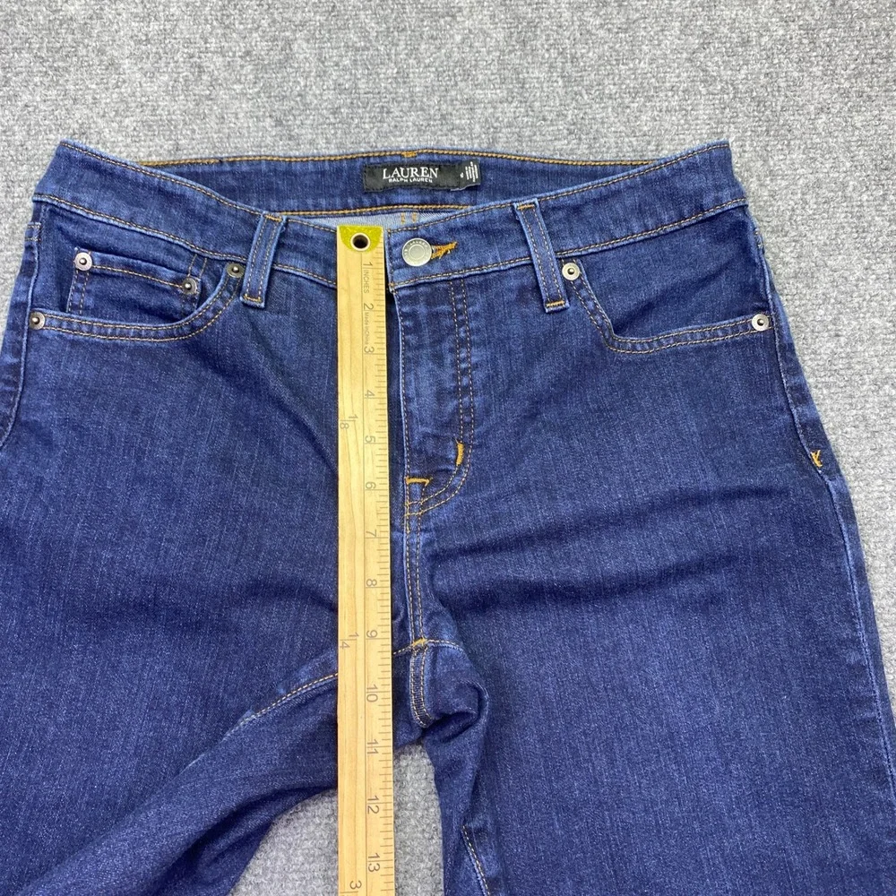 Lauren Ralph Lauren Womens Size 10 Dark Wash Straight Leg Jeans Blue Denim
